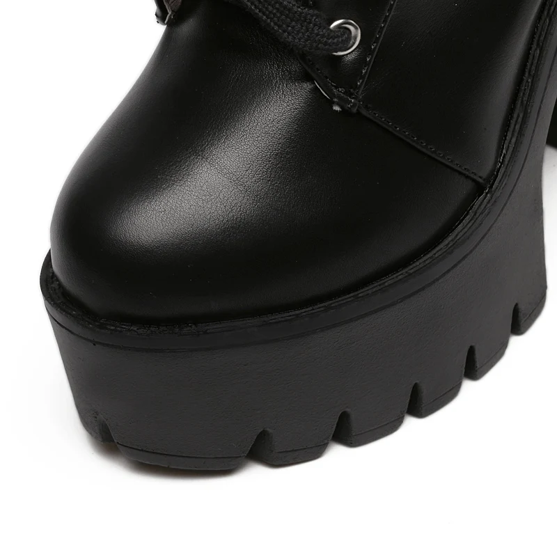 

Black Fashion Women Boots Sexy Platfomr Heel Boots Square Super High Heel Ankle Boots Autumn Winter Zipper Punk Style Boots