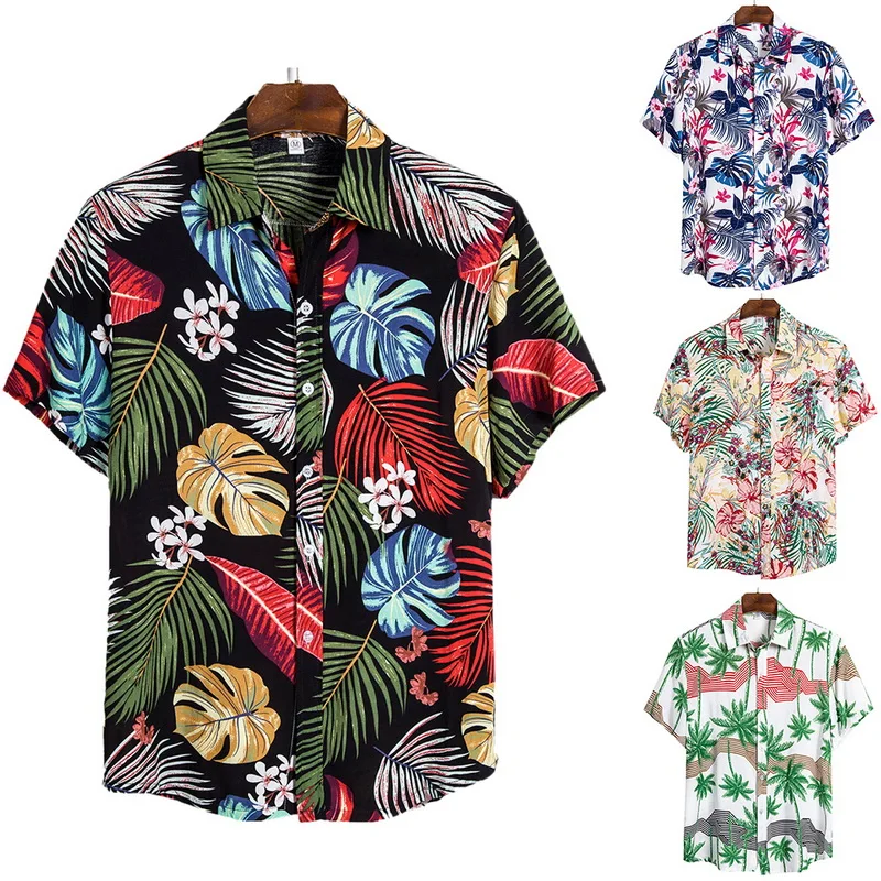 

SHUJIN Hawaiian Shirts Mens Funny Avocado Printed Turn Down Short Sleeve Casual Shirts Men Button Streetwear Beach Shirts Camisa