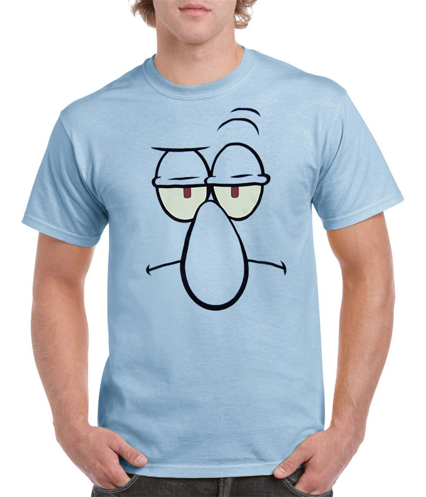 Губка Боб Squidward уход за кожей лица футболки новейшая Новый стиль футболка |