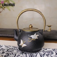handmade retro cast iron tea set teapot heat resistant time teapot household with handles for making tea tools puer tea service