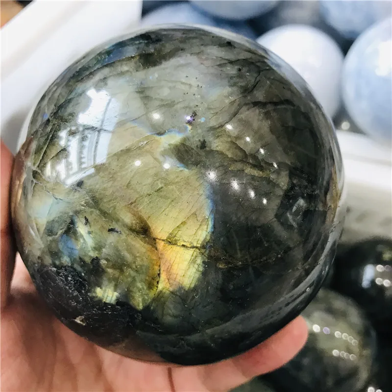 

50-70mm Natural quartz crystal labrador ball aura furnishings home decoration