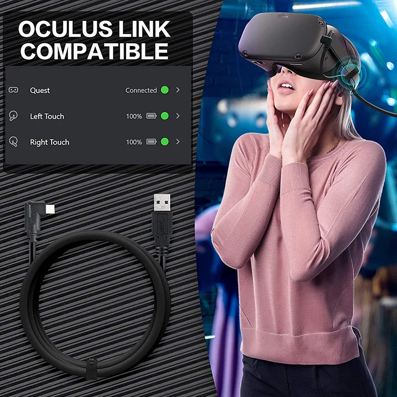 7 м/6 м/5 м кабель для передачи данных Oculus Quest 2 1 VR Link USB 3 USB-A Type-C PICO NEO 3/4 Pro - купить по