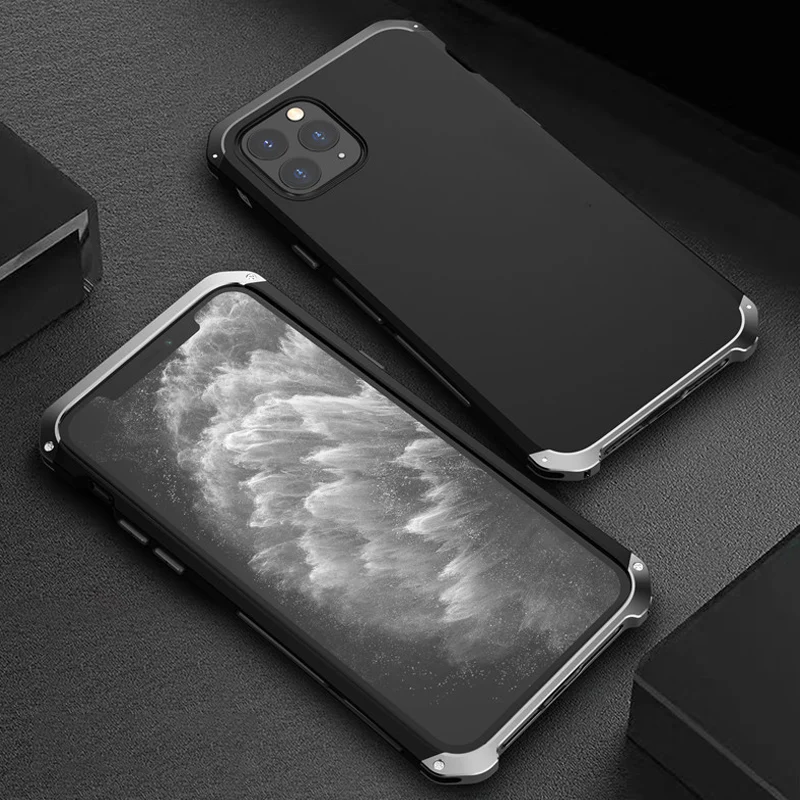Противоударный металлический чехол для телефона iPhone 12 mini 11 pro max x xs xr 5 SE 6 7 8 Plus