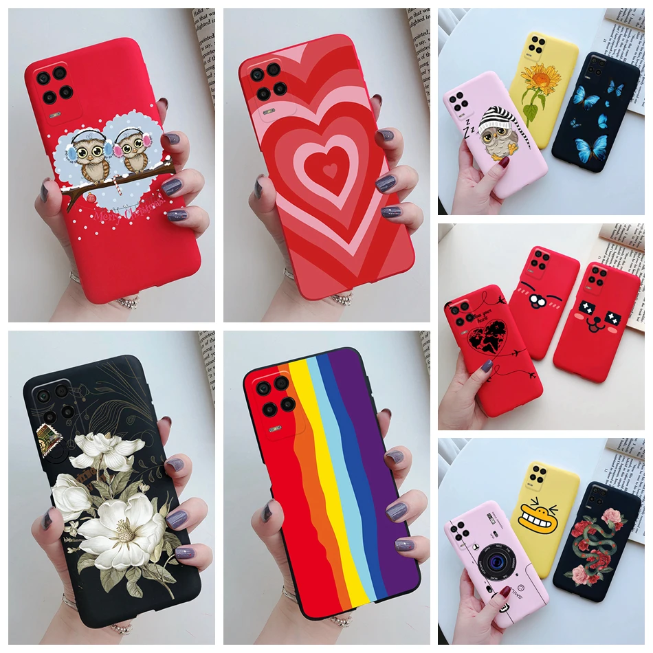 for realme narzo 30 5g case soft silicon cute cartoon heart back coque phone cover for oppo realme 8 pro realme8 narzo30 5g case free global shipping