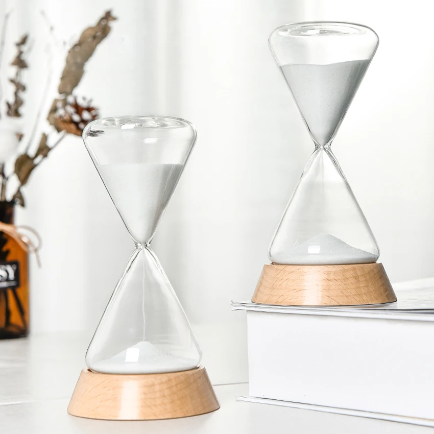 

Sand Timers, Hourglasses Timer with Wood Base, 15/30 Minutes Sandglass Timer for Kids Kitchen Home Office Decoration