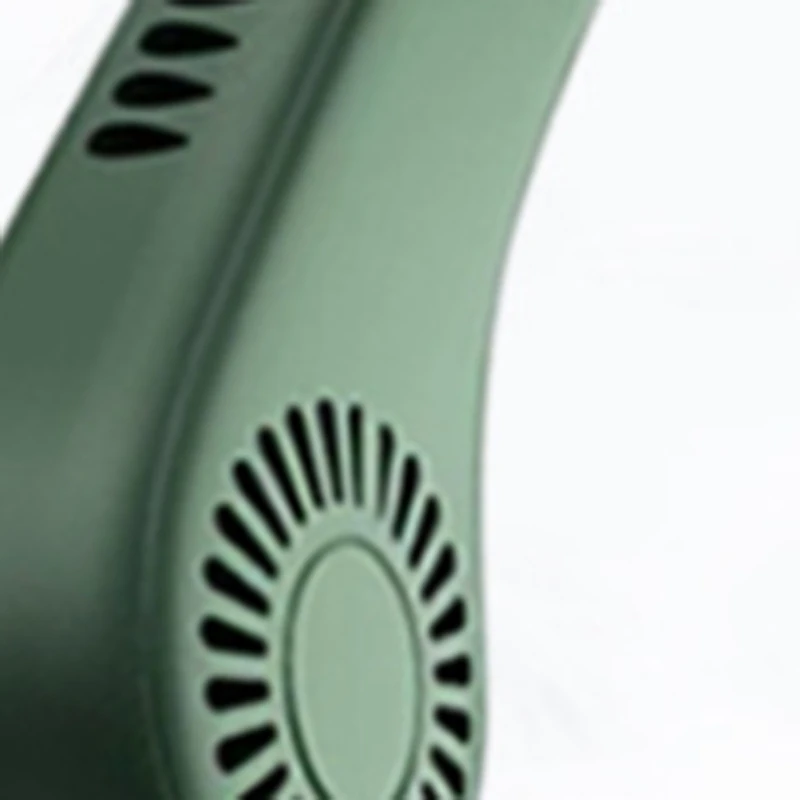

2set Mini Bladeless Fan Neck Fan 2000MAh USB Rechargeable Fan Mute Sports Fans for Home Outdoor White & Green