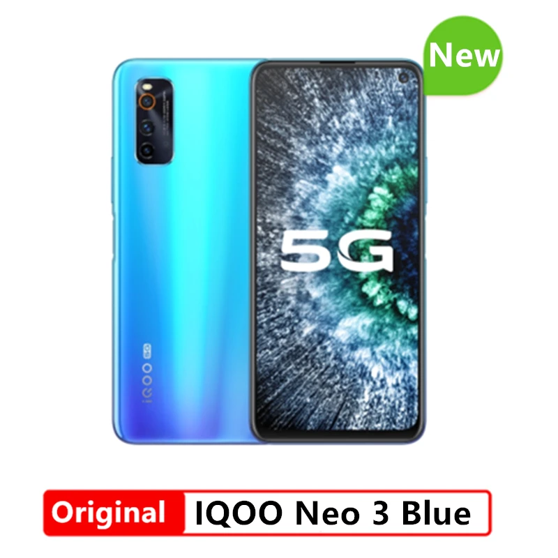 Оригинальный Vivo iQOO Neo 3 смартфон 8 Гб 256 Snapdragon 865 4500 мАч 44W тире зарядки 144 Гц Экран