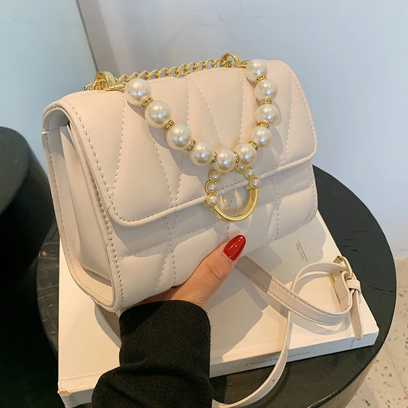 

European and American High-quality Rhombus Small Bag Female 2021summer New Trendy Net Red Ocean Chain Messenger Bag Shoulder Bag