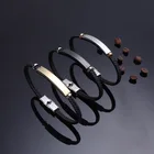 Очаровательные черныеЗолотыесеребряные браслеты из нержавеющей стали геометрической оплетки, аксессуары, ювелирные изделия для мужчин