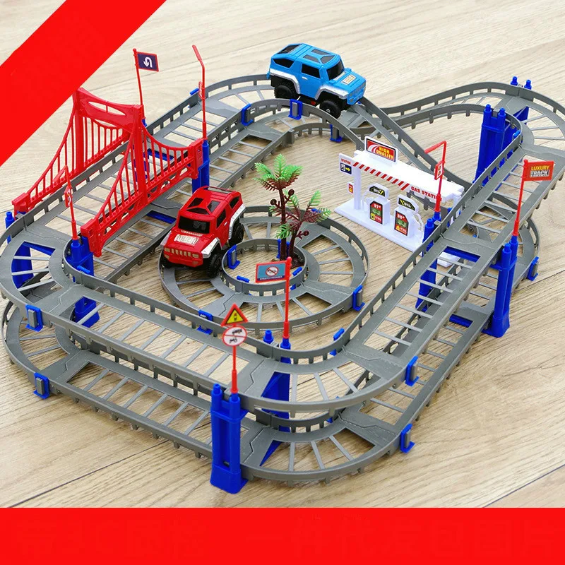 Новинка DIY 3D Электрический Железнодорожный трек многослойная модель