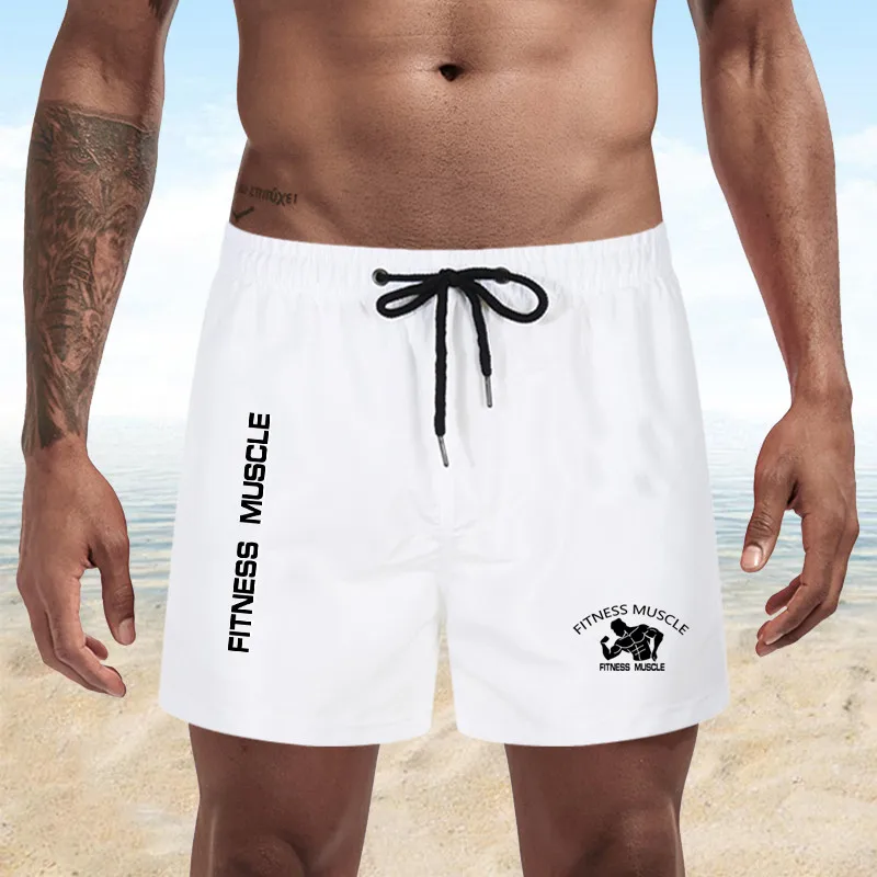 

Gym Sports Swimming Shorts Fitness Muscle Water Sports Men Surf Beach Shorts Mesh Lining Men Quick Dry Swim Training Shorts