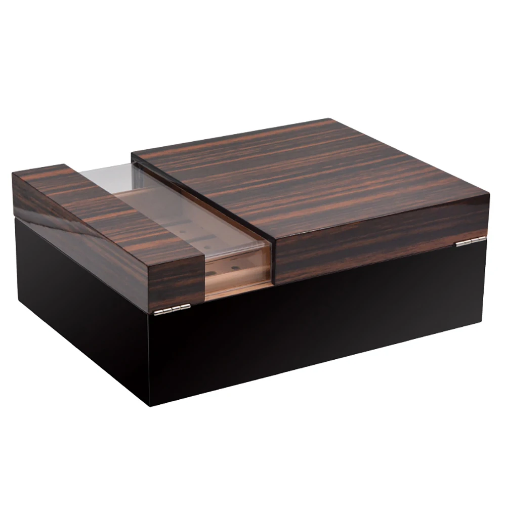 VOLENX 2-Layers Humidor Acrylic Window Cigar Box with Hygrometer and Humidifier Large Capacity Cabinet Holds 50 Fingers | Дом и сад