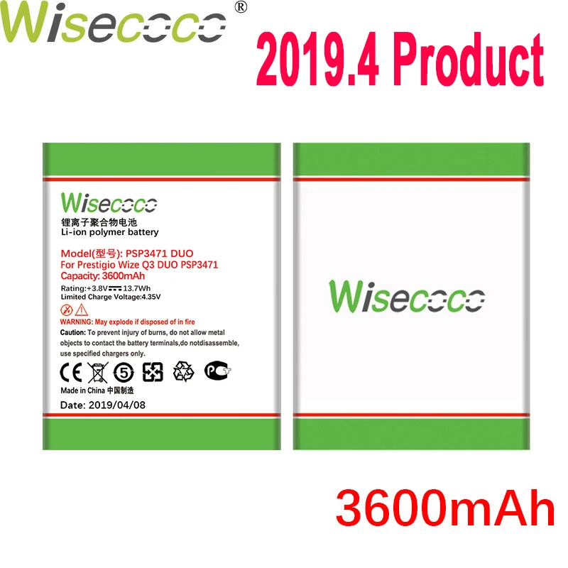 WISECOCO 3600 мАч PSP3471 DUO Аккумулятор для Prestigio Wize Q3 DUO PSP3471 мобильный телефон новейшее производство батарея+ номер отслеживания