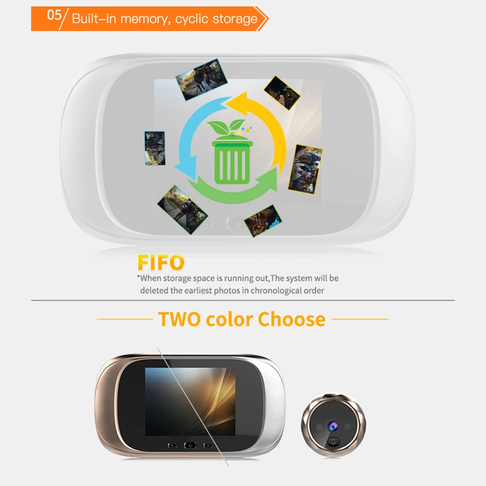 

2.8 Inch LCD Digital Doorbell Electronic Eye Doorbell with 0.3MP Camera Outdoor Door Bell