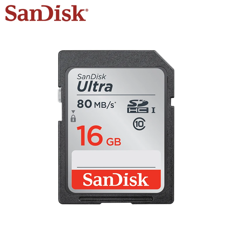 Карта памяти Sandisk Ultra 100% оригинал 16 ГБ 32 64 128 скорость чтения 80 МБ/с./с SD-карта для