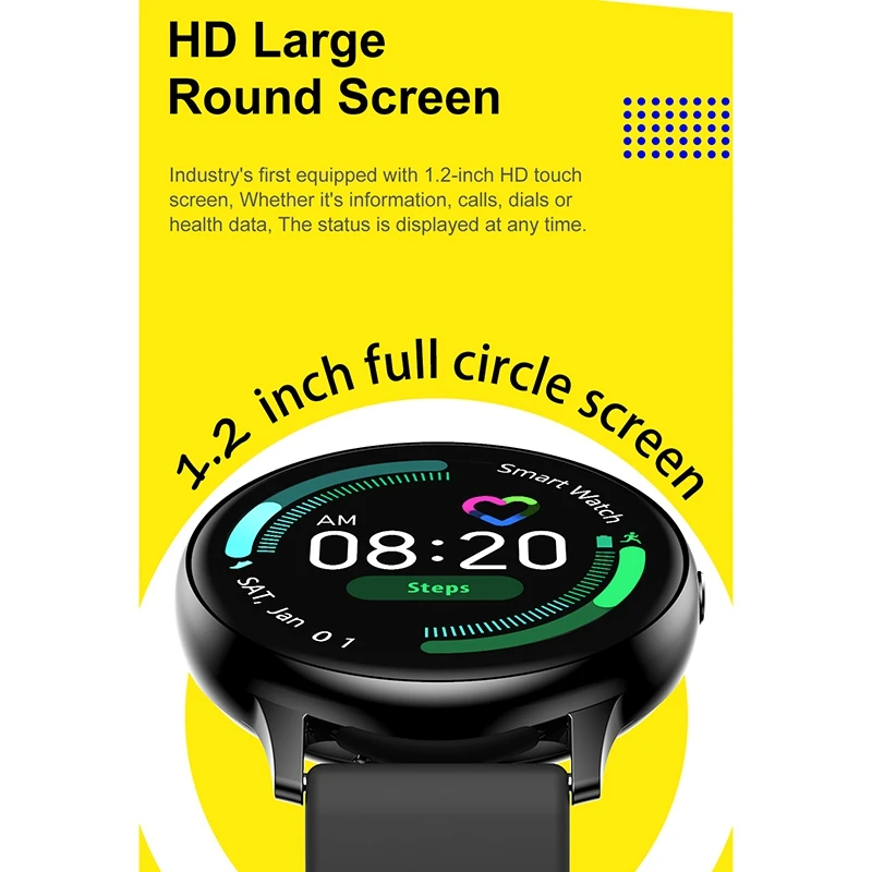 DT88Pro Smart Watch Full Circle Press Bracelet Blood Pressure Heart Rate Sleep Monitoring Sports | Электроника