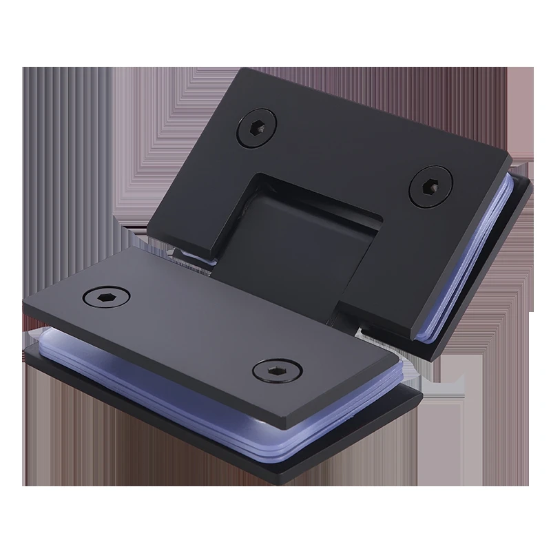 

135 Degreedumb black shower door clip 304 stainless steel hinge glass double hinged