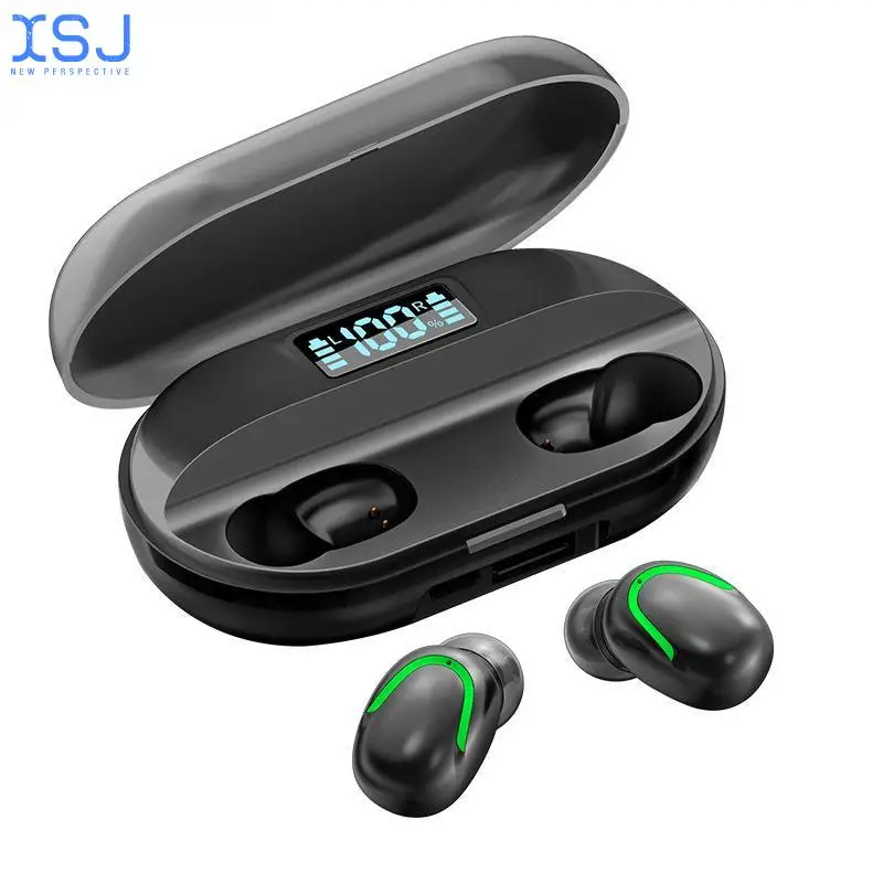 

Large-Capacity Charging Warehouse Bluetooth Headset Digital Display Fingerprint Touch Touch Wireless Binaural Invisible In-Ear