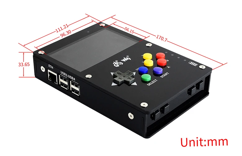 Waveshare GamePi43 портативная игровая консоль на базе Raspberry Pi 4,3 дюймов ips дисплей