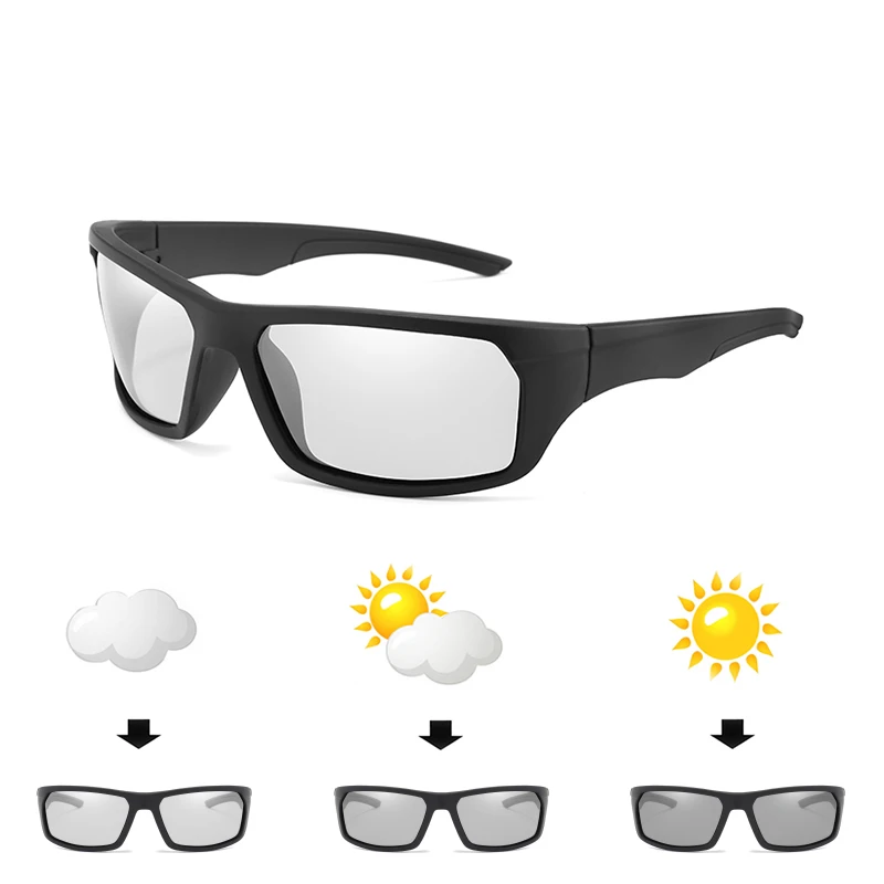 

New Men Outdoor Driving Photochromic Chameleon Sunglasses Men Polarized Sun Glasses Sport Sunglasses Leisure Sunglasses