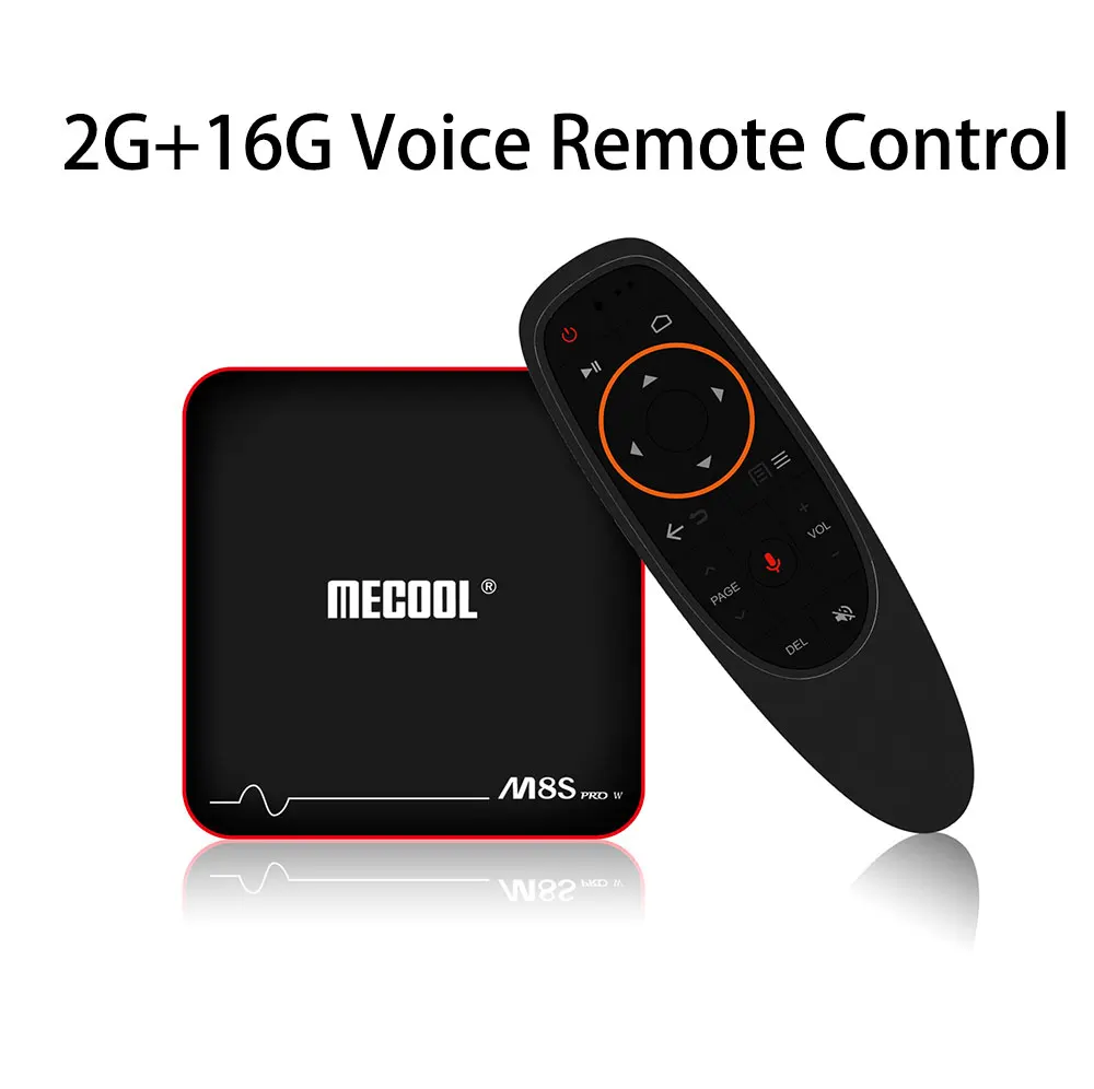 MECOOL 2G 16G Android tv Box голосовой поиск Amlogic S905W четырехъядерный WiFi ТВ-Приставка Смарт-приставка M8S PRO W приставка - Цвет: 2GB16GB