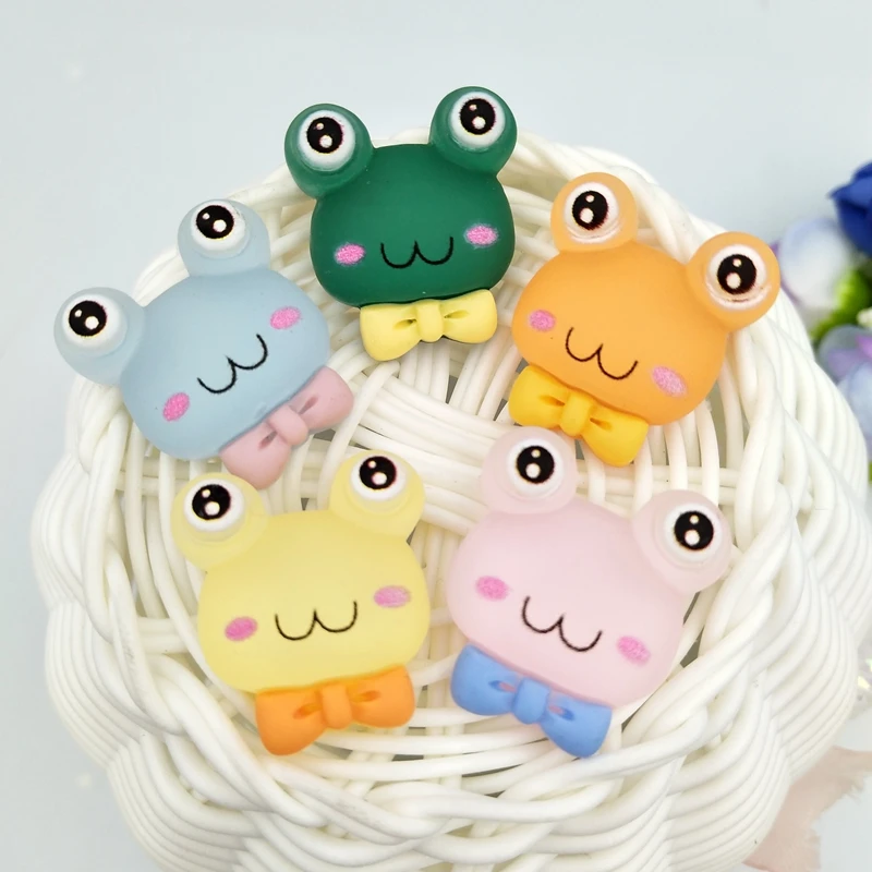 10 шт. Новинка голова лягушки кабошон с плоским основанием аксессуары сделай сам