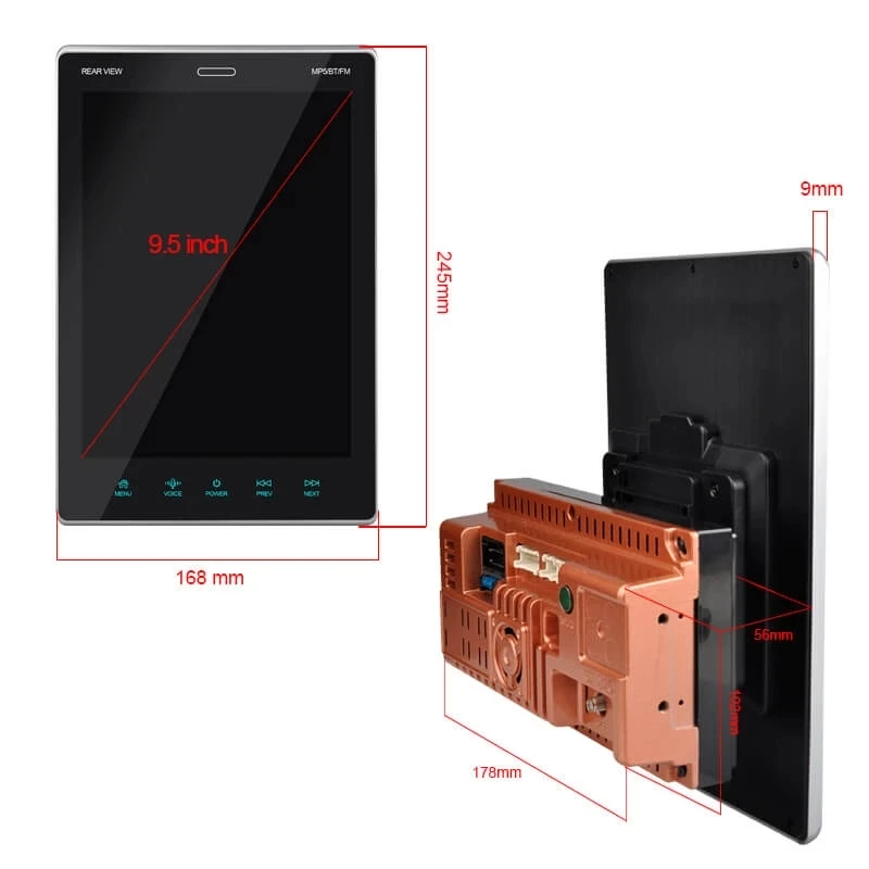 Универсальная автомобильная стереосистема 9 5 дюйма 2 din Android 1 + 16 ГБ с регулируемым