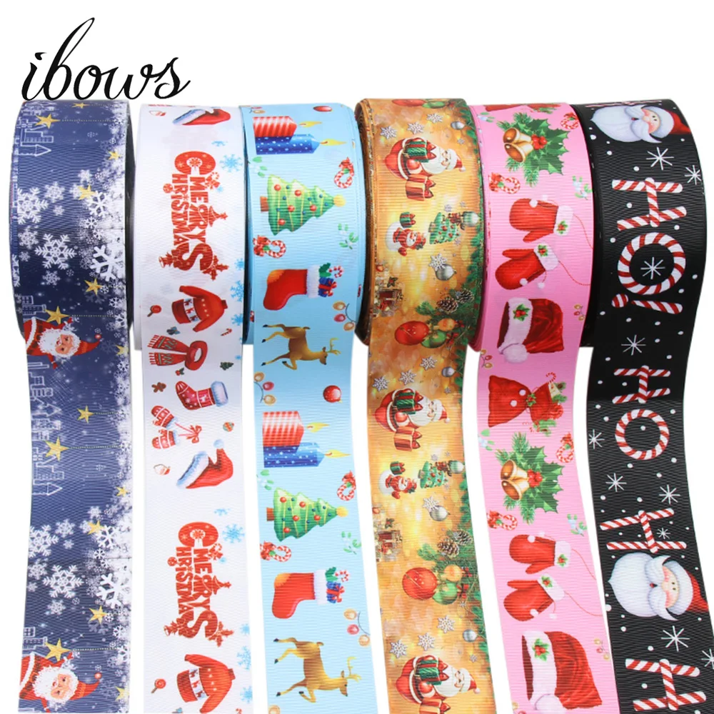 IBOWS 2Y 75 мм Grosgrain ленты рождественские DIY заколки для волос аксессуары материалы