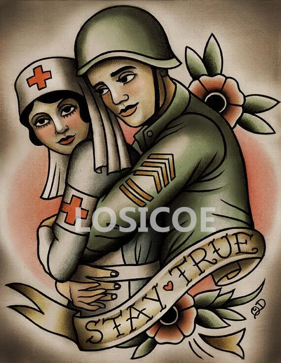 Тату-Наклейка на стену с изображением медсестры | Дом и сад