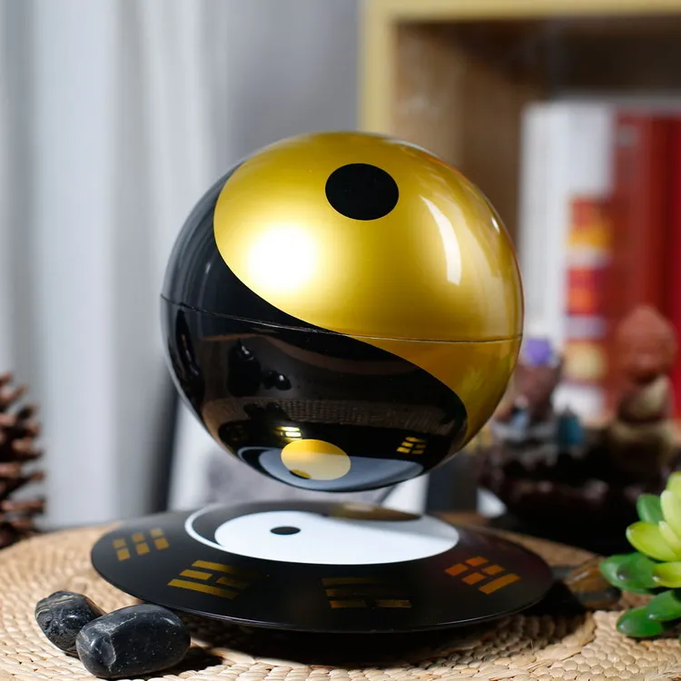 Магнитный левитационный 6-дюймовый Золотой шарик Тай Чи вращающийся плавающий