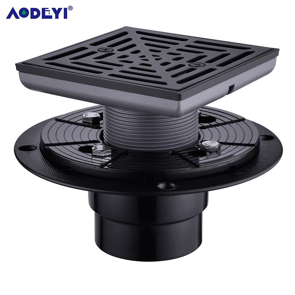 Матовая Золотая квадратная решетка для душа из нержавеющей стали, сливная решетка для пола, Черная решетка для ванной, сливные фильтры, фланцевая муфта