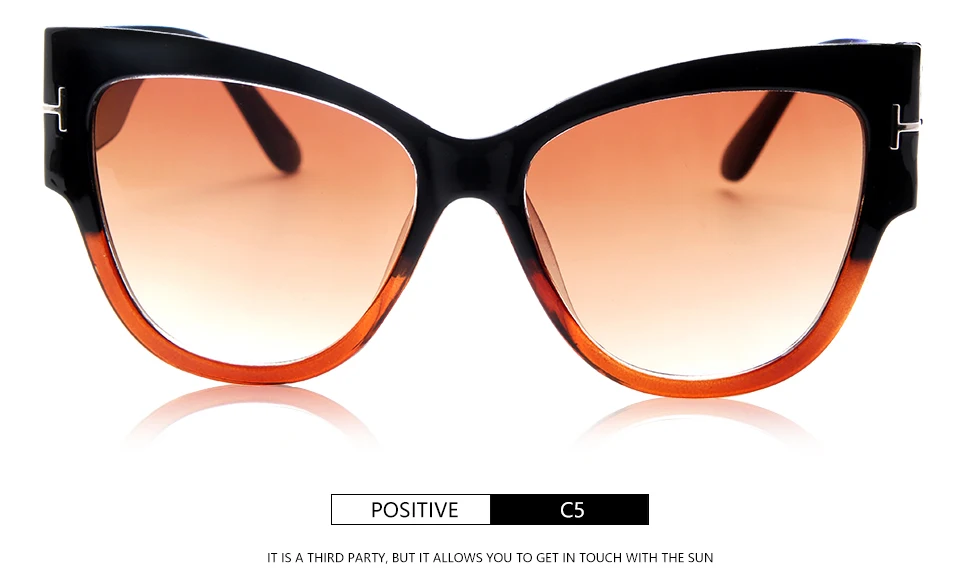 Новые модные брендовые дизайнерские солнцезащитные очки Tom Cat Eye, Женские винтажные солнцезащитные очки с большой оправой UV400