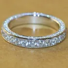 Женское кольцо с кристаллом циркония, роскошное обручальное кольцо серебряного цвета с круглым камнем, Женское кольцо для помолвки