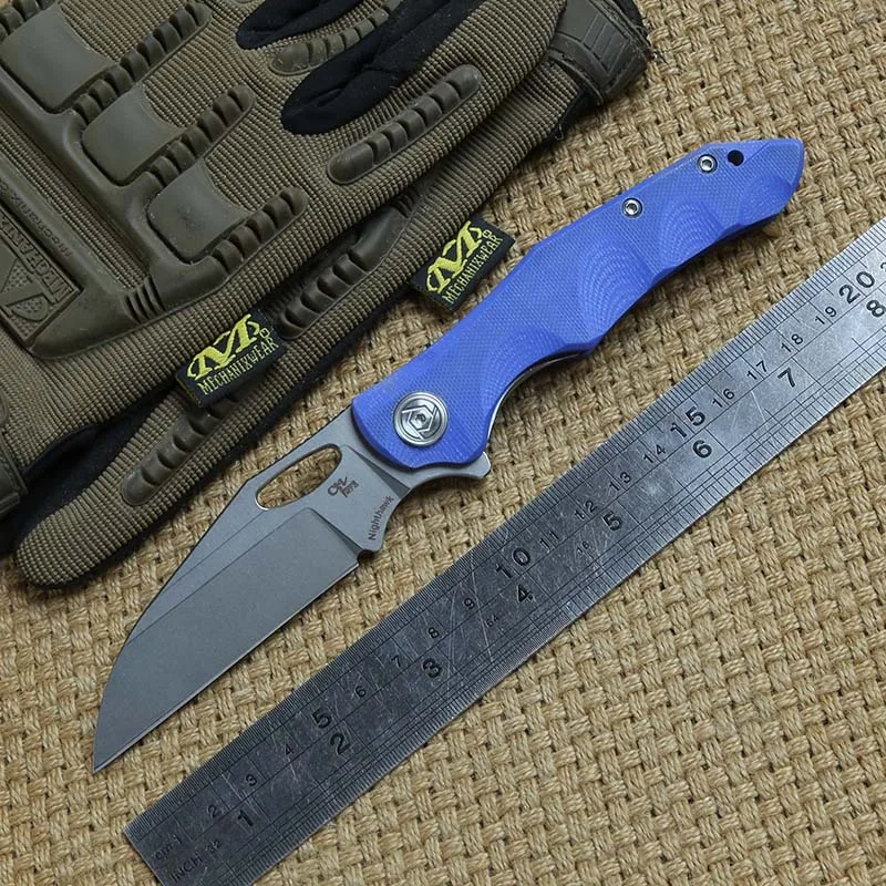 

CH original Nighthawk Flipper folding knife D2 Blade ball bearings G10 handle outdoor hunting Camp survival Knives EDC tools