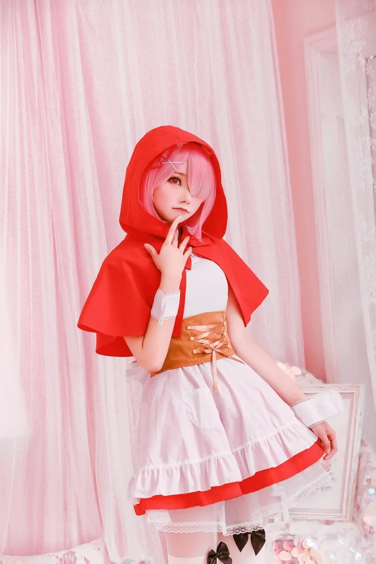 Аниме Re: Life a Different World от Zero рам и рем Красная Шапочка для верховой езды ПОЛНЫЙ