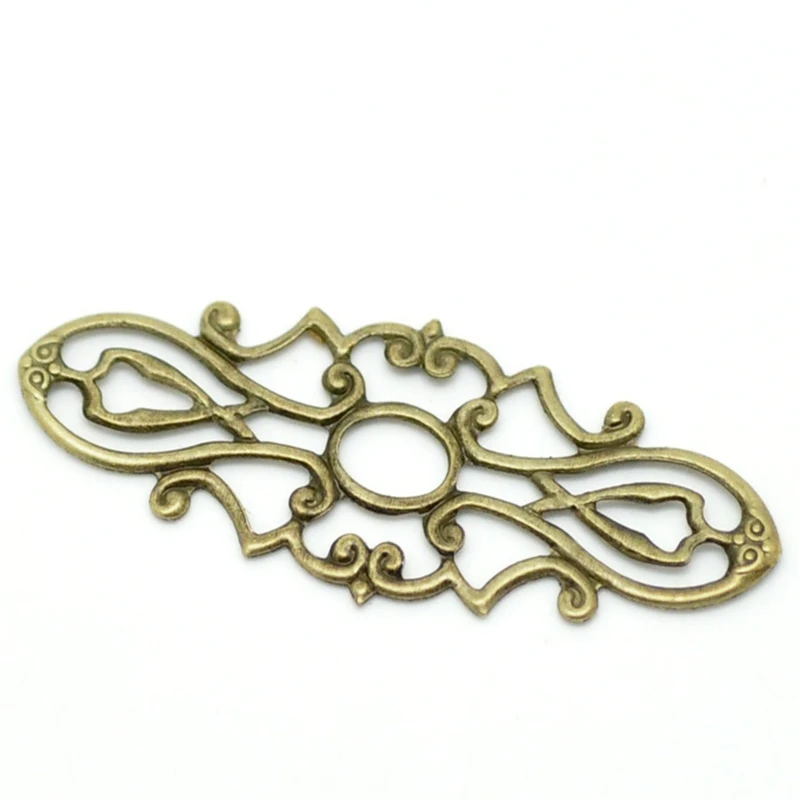 

200PCs Doreen Box Vintage Filigree Wraps Connectors Embellishments Alloy Bronze Color For DIY Jewlelry Making Findings 3.8x1.5cm