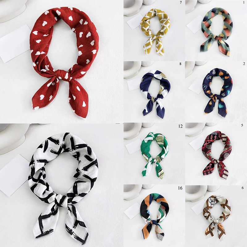 Женский шелковый шарф квадратный платок для офиса работниц отеля официанток