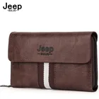 Мужской клатч JEEP BULUO, коричневый кошелек из ПУ кожи, с отделением для карт, деловой удлиненный бумажник, мягкая сумка для ключей, все сезоны, 2019