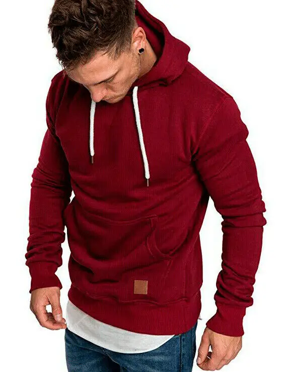 

Hirigin Newest Sweat Shirt Men Slim Fit Athletic Muscle Hoodies Tops Men's Hooded Long Sleeve SweatShirt Hoody Sweat Shirt