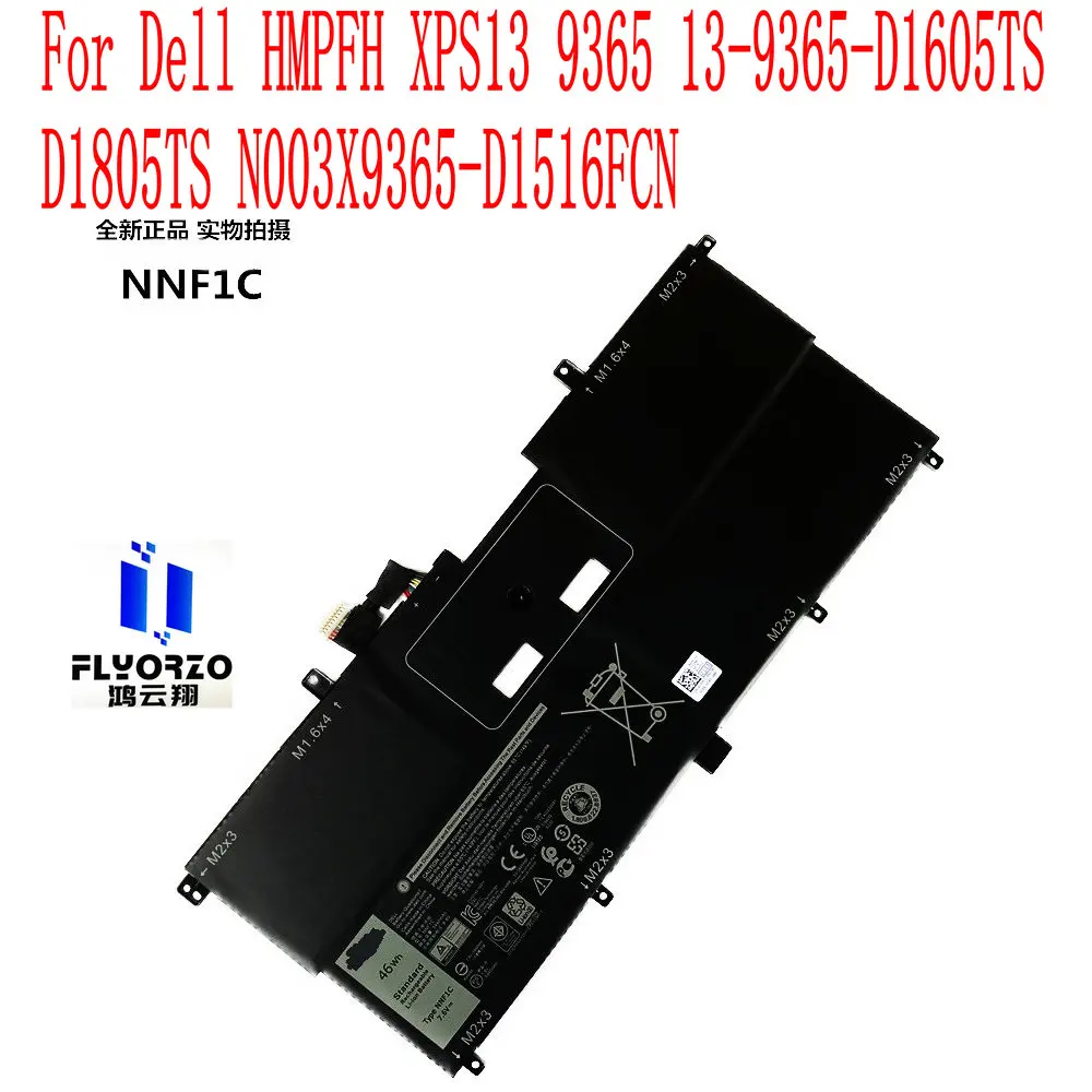 

100% новый аккумулятор NNF1C 5940 мАч/46 Вт/ч для ноутбука Dell HMPFH XPS13 9365 13-9365-D1605TS D1805TS