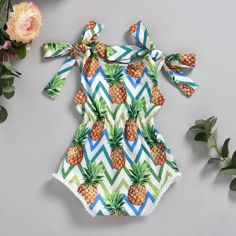 

AU Infant Baby Girls Pineapple Romper Jumpsuit playsuit Sunsuit Clothes Outfits