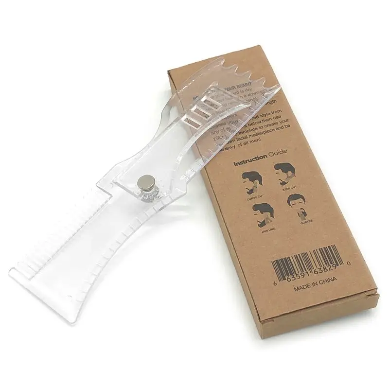 

Beard Styling Template Stencil Hair Beard Comb for Men Lightweight and Flexible Fits All-In-One Beard Shaping Tool