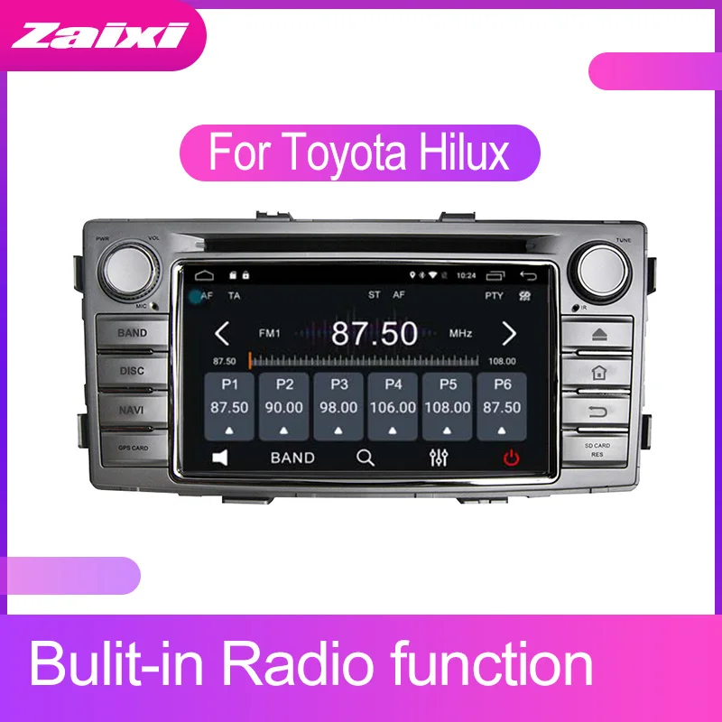 Мультимедийный DVD-проигрыватель с GPS-навигацией для автомобилей Toyota Hilux SW4 2012-2015 на базе Android, 2 DIN, поддержка WIFI и Bluetooth, FM-радио, карты.