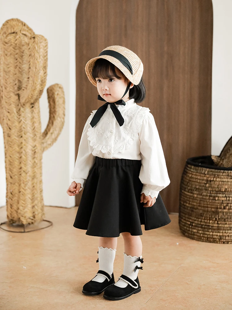 

2021 Spring Autumn New Solid Color Girl Suspender Detachable Baby Simple Wild Skirt