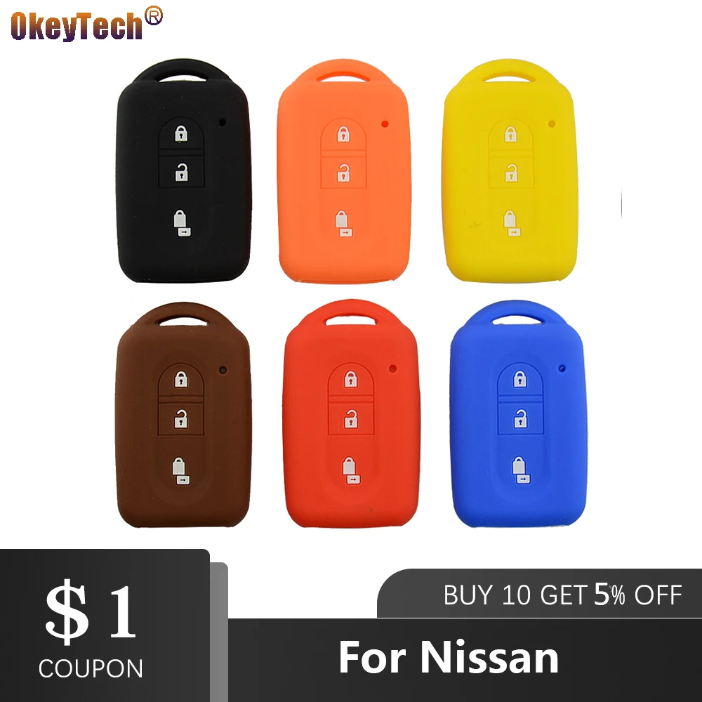OkeyTech 3 кнопки силиконовый чехол для ключей от машины крышка протектор брелок