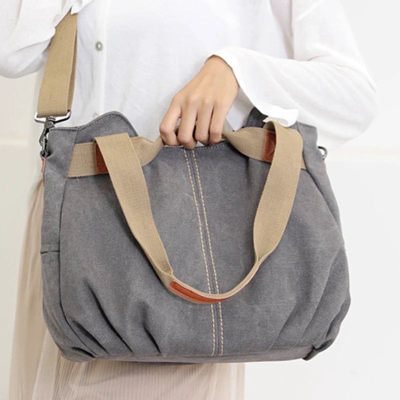 Retro Hot Hand bags Casual Women's Tote bag High Capacity Women Shoulder Crossbody Bags Female Canvas cloth designer | Багаж и сумки