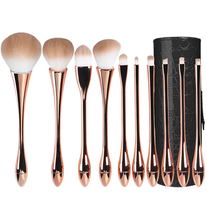 

New product ten sets of small waist makeup brush set girl heart hot selling loose powder eye shadow brush factory direct sales