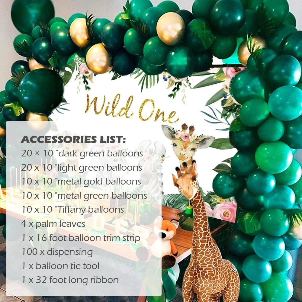 78 шт. набор воздушных шаров в стиле джунглей|Воздушные шары и аксессуары| |