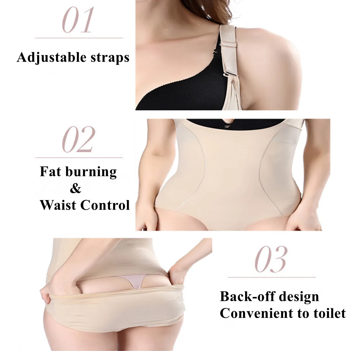 Женское нижнее белье боди с контролем живота Корректирующее тренажер для талии