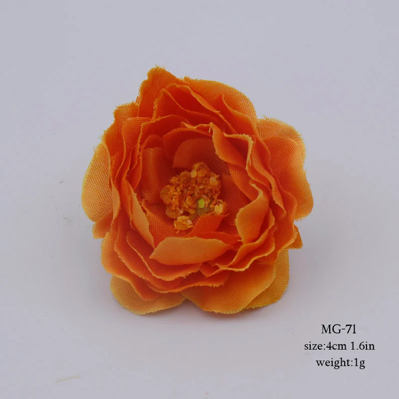 ORANGE 10 шт. Многослойные лепесток искусственные цветы цветок голова для свадьбы украшение дома Рождество День цветок хорошо DIY шелк Hardwork - Цвет: ORANGE